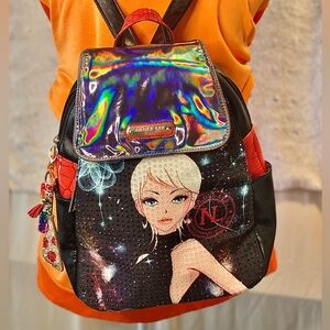*RARE FIND* Nicole Miller Holographic Pop-Art Bling Backpack Purse